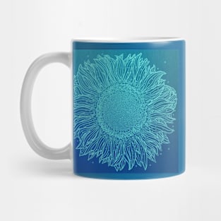 Aqua Blue Sunflower Mug